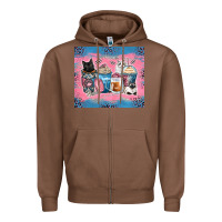 Chestnut cat coffee cups Zipper Hoodie - Zillion Design Studio