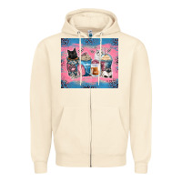 Sandshell cat coffee cups Zipper Hoodie - Zillion Design Studio