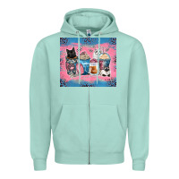 Cat Coffee Cups Zipper Hoodie | Teevron