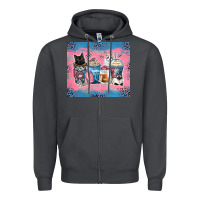 Smoke cat coffee cups Zipper Hoodie - Zillion Design Studio