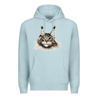 Blue Mist Maine Coon Cat Face Premium Hoodie - LillyAllenDesigns