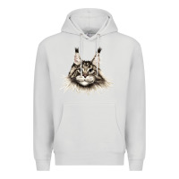 Dove Grey Maine Coon Cat Face Premium Hoodie - LillyAllenDesigns