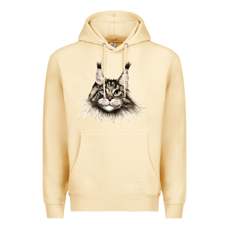Maine Coon Cat Face Premium Hoodie by LillyAllenDesigns | Teevron