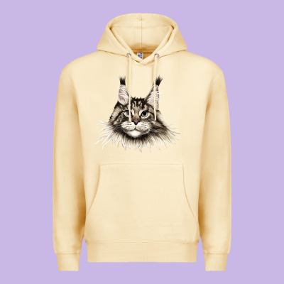 Maine Coon Cat Face Premium Hoodie Designed By Lillyallendesigns
