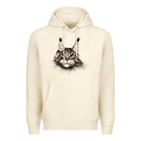 Sandshell Maine Coon Cat Face Premium Hoodie - LillyAllenDesigns