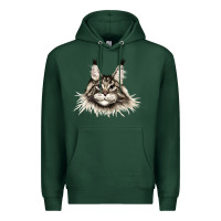 Sports Green Maine Coon Cat Face Premium Hoodie - LillyAllenDesigns