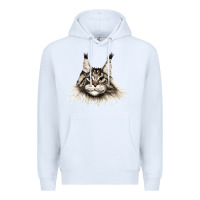 White Maine Coon Cat Face Premium Hoodie - LillyAllenDesigns