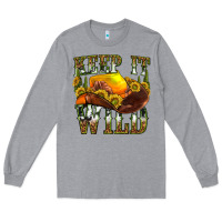 Heather Grey keep it wild western Long Sleeve Tee - texasbilliewilder