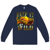 Navy keep it wild western Long Sleeve Tee - texasbilliewilder