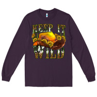 Plum keep it wild western Long Sleeve Tee - texasbilliewilder