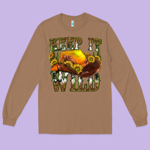 Keep It Wild Western Long Sleeve Tee Designed By Texasbilliewilder