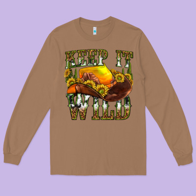 Keep It Wild Western Long Sleeve Tee Designed By Texasbilliewilder