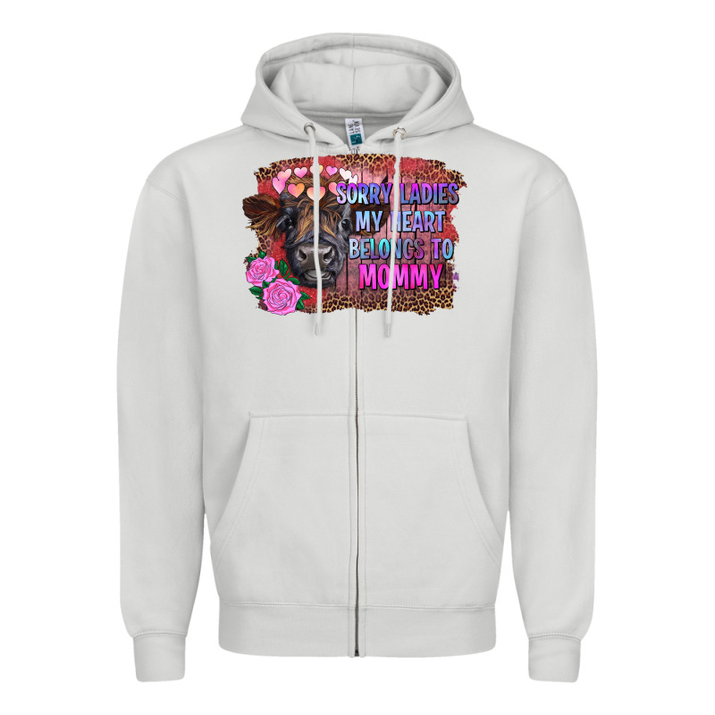 Sorry Ladies My Heart Belongs To Mommy Highland Calf Zipper Hoodie by RanaPortraitStore | Teevron