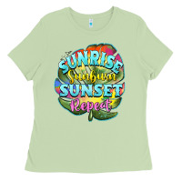 Matcha sunrise sunburn sunset repeat Ladies Tee - BarkalooDesign