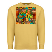 Antique Gold hello fall pumpkin Premium Sweatshirt - JahusDesignShop