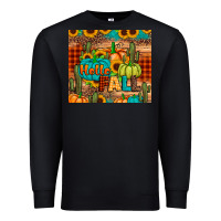 Black hello fall pumpkin Premium Sweatshirt - JahusDesignShop