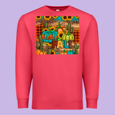 Hello Fall Pumpkin Premium Sweatshirt Designed By Jahusdesignshop