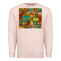 Pale Pink hello fall pumpkin Premium Sweatshirt - JahusDesignShop
