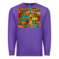 Purple hello fall pumpkin Premium Sweatshirt - JahusDesignShop