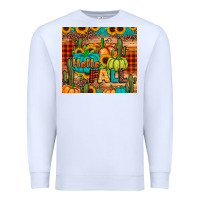 White hello fall pumpkin Premium Sweatshirt - JahusDesignShop