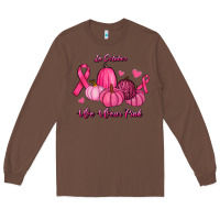 Chestnut In October We Wear Pink Pumpkins Long Sleeve Tee - RanaPortraitStore