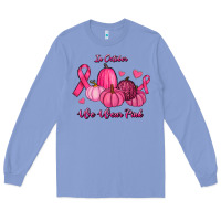 Colony Blue In October We Wear Pink Pumpkins Long Sleeve Tee - RanaPortraitStore