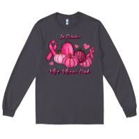 Smoke In October We Wear Pink Pumpkins Long Sleeve Tee - RanaPortraitStore