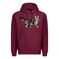 Burgundy Maine Coon Cat Premium Hoodie - LillyAllenDesigns