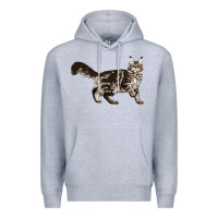 Heather Grey Maine Coon Cat Premium Hoodie - LillyAllenDesigns