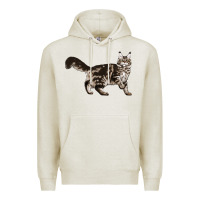 Oatmeal Heather Maine Coon Cat Premium Hoodie - LillyAllenDesigns
