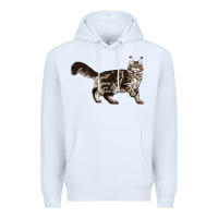 White Maine Coon Cat Premium Hoodie - LillyAllenDesigns