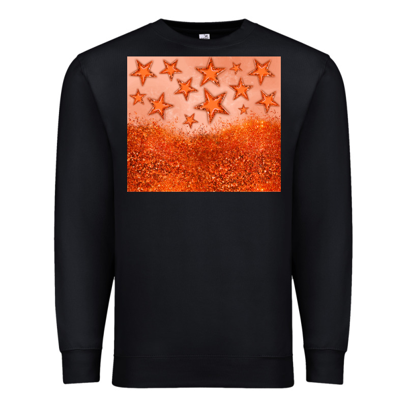 Orange Glitter Star Premium Sweatshirt by JahusDesignShop | Teevron