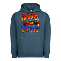 Pigment Midnight Navy two fast boys birthday racing car Urban Hoodie - MaliasSmallBusiness