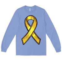 Gold Cancer Ribbon Long Sleeve Tee | Teevron