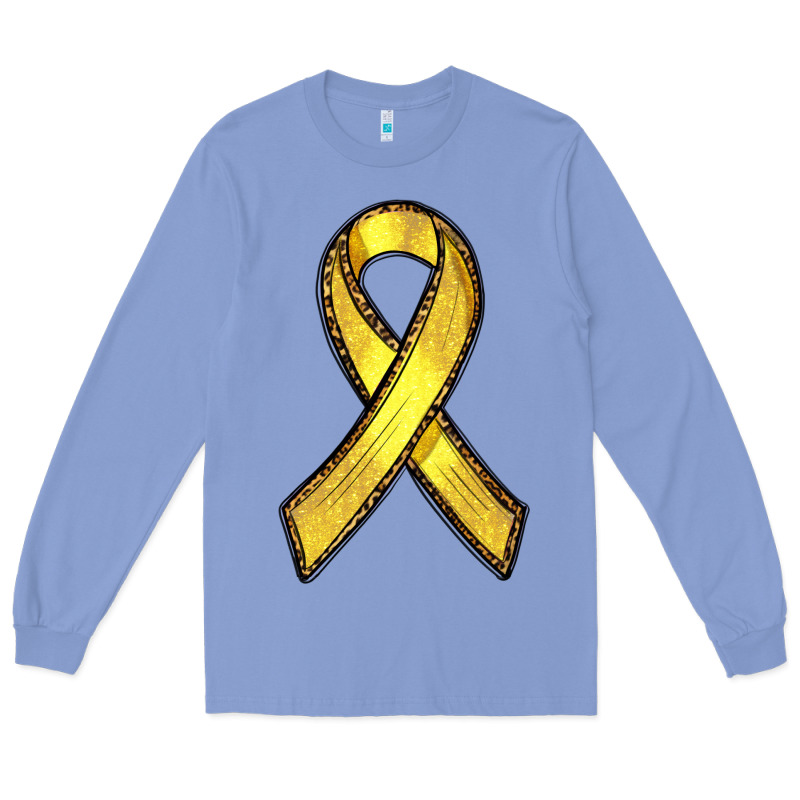 Gold Cancer Ribbon Long Sleeve Tee by RanaPortraitStore | Teevron