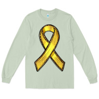 Matcha Gold Cancer ribbon Long Sleeve Tee - RanaPortraitStore