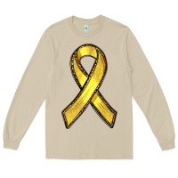 Mushroom Gold Cancer ribbon Long Sleeve Tee - RanaPortraitStore