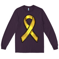 Plum Gold Cancer ribbon Long Sleeve Tee - RanaPortraitStore