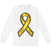 White Gold Cancer ribbon Long Sleeve Tee - RanaPortraitStore