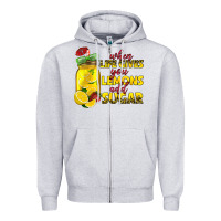 Heather Grey when life gives you lemons add sugar Zipper Hoodie - texasbilliewilder