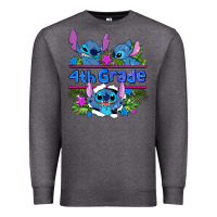 Charcoal Heather preview flower stitch 4 th grade Premium Sweatshirt - AdoDesignShop