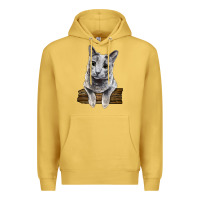 Antique Gold Russian Blue Cat Face Premium Hoodie - LillyAllenDesigns