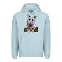 Blue Mist Russian Blue Cat Face Premium Hoodie - LillyAllenDesigns
