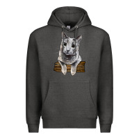 Charcoal Heather Russian Blue Cat Face Premium Hoodie - LillyAllenDesigns