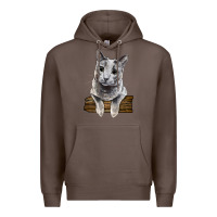 Coffee Russian Blue Cat Face Premium Hoodie - LillyAllenDesigns