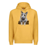 Mustard Russian Blue Cat Face Premium Hoodie - LillyAllenDesigns