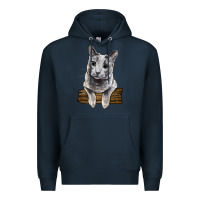 Navy Russian Blue Cat Face Premium Hoodie - LillyAllenDesigns
