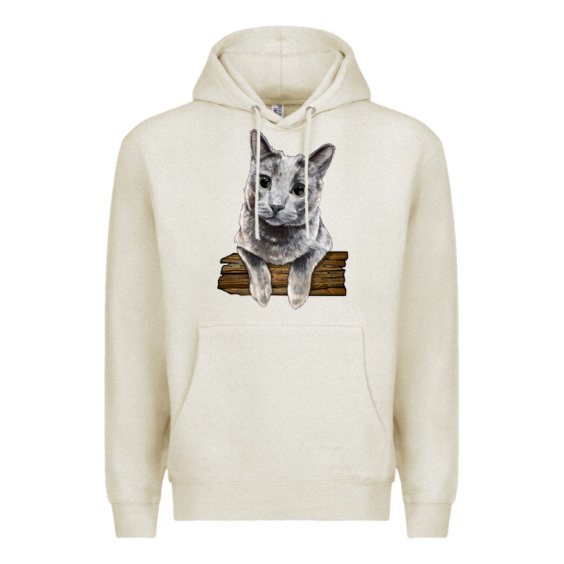 Russian Blue Cat Face Premium Hoodie by LillyAllenDesigns | Teevron