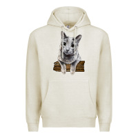 Oatmeal Heather Russian Blue Cat Face Premium Hoodie - LillyAllenDesigns