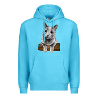 Ocean Blue Russian Blue Cat Face Premium Hoodie - LillyAllenDesigns
